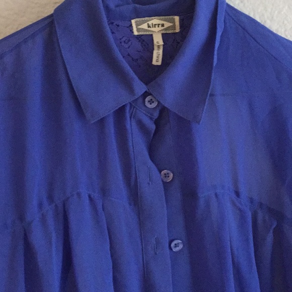 Blue Chiffon button up - Picture 2 of 3